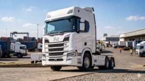 A high-value commercial transport fleet in South Africa representing asset-backed bridging finance for logistics companies.